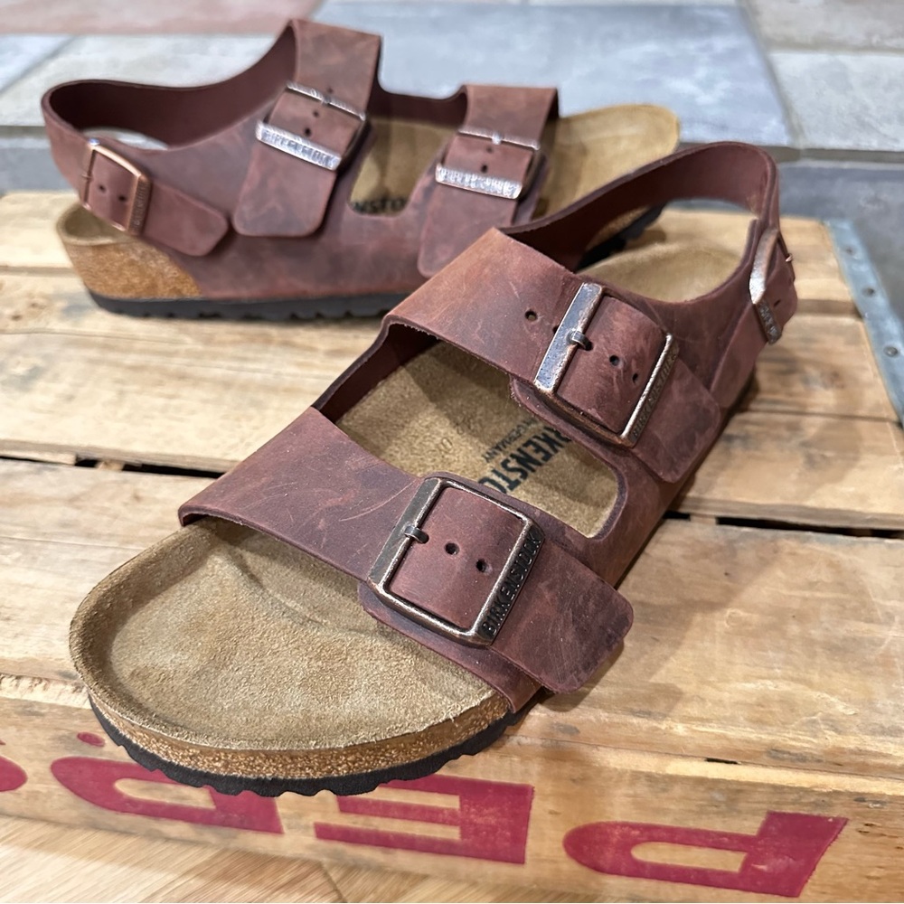 BIRKENSTOCK MILANO OILED SANDALS NIB HABANA BROWN Woman’s Size 39/8-8.5